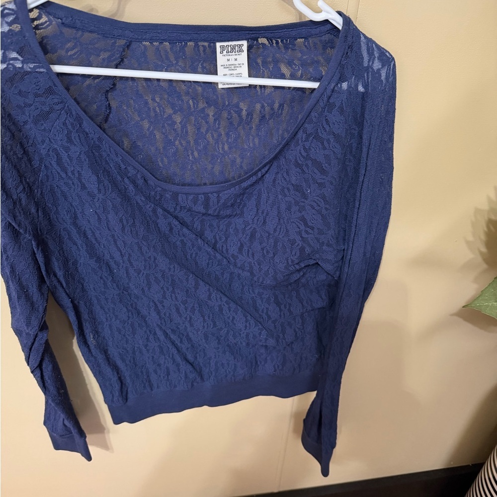 Victoria's Secret Navy Lace Blouse